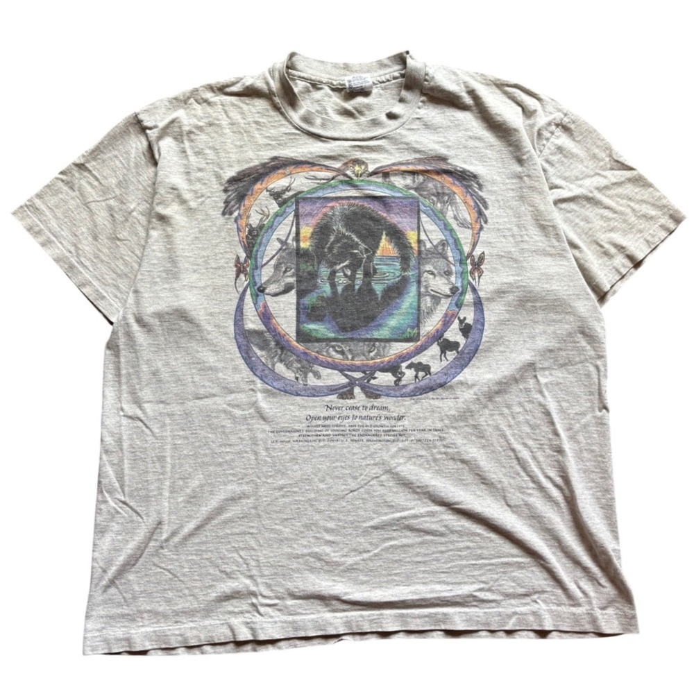 Vintage 90's Wolf Governemnt Conservation Shirt Size XXL